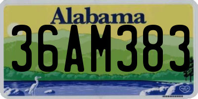 AL license plate 36AM383