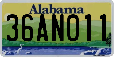 AL license plate 36AN011