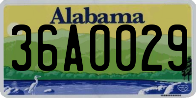 AL license plate 36AO029