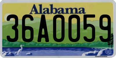 AL license plate 36AO059