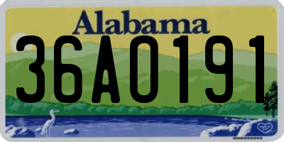 AL license plate 36AO191