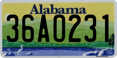 AL license plate 36AO231
