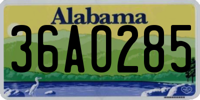 AL license plate 36AO285
