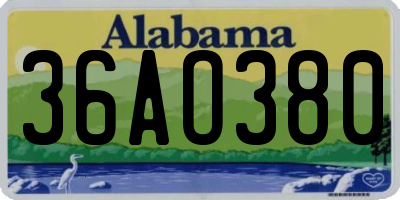 AL license plate 36AO380