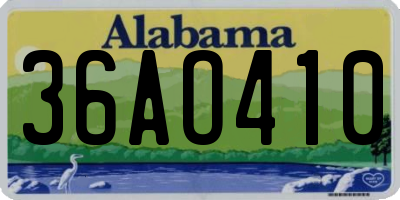 AL license plate 36AO410