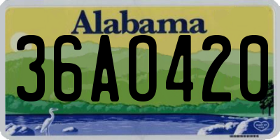 AL license plate 36AO420