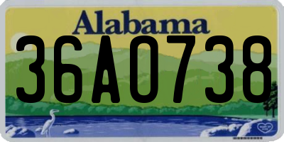 AL license plate 36AO738