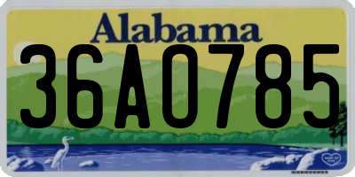 AL license plate 36AO785