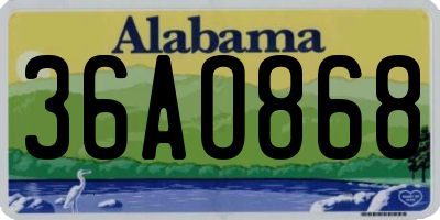 AL license plate 36AO868