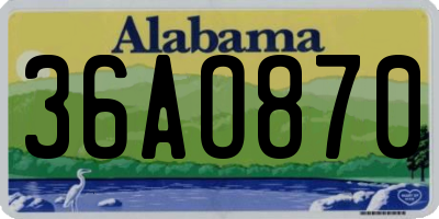 AL license plate 36AO870