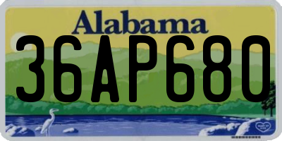 AL license plate 36AP680