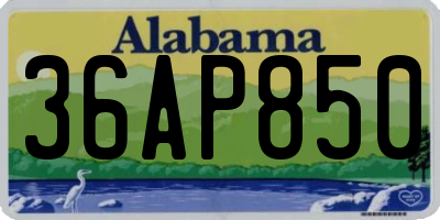 AL license plate 36AP850