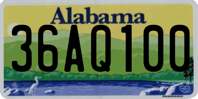 AL license plate 36AQ100