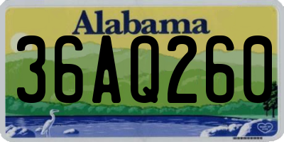 AL license plate 36AQ260