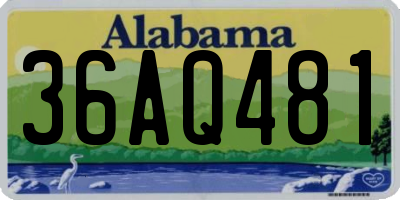 AL license plate 36AQ481