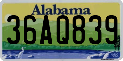 AL license plate 36AQ839