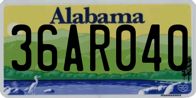 AL license plate 36AR040