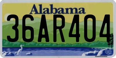 AL license plate 36AR404