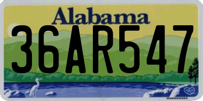 AL license plate 36AR547
