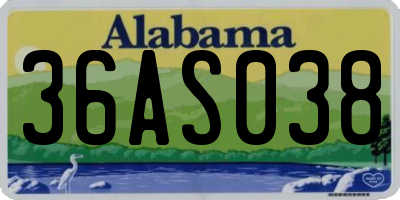 AL license plate 36AS038