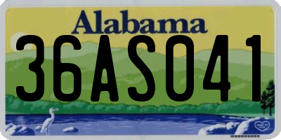 AL license plate 36AS041