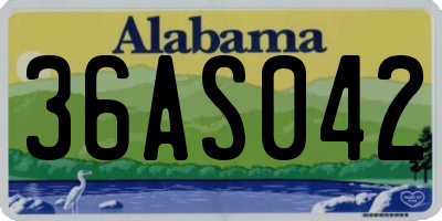 AL license plate 36AS042