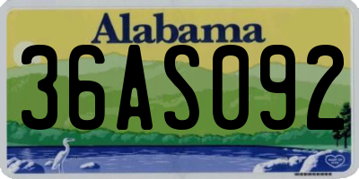 AL license plate 36AS092