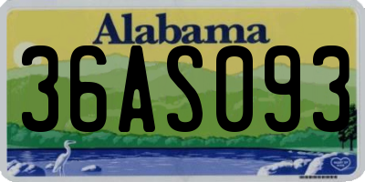 AL license plate 36AS093