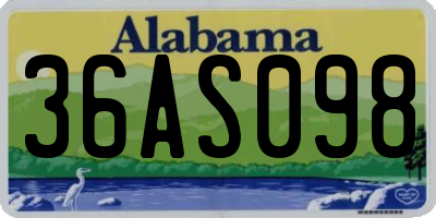 AL license plate 36AS098