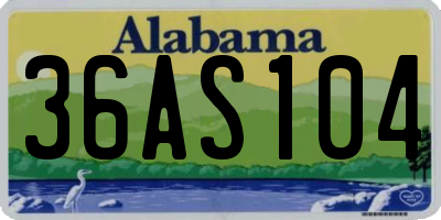 AL license plate 36AS104