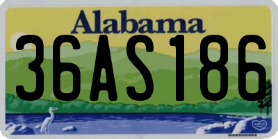 AL license plate 36AS186