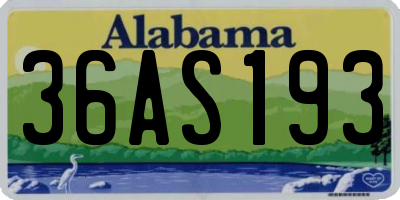 AL license plate 36AS193