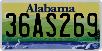 AL license plate 36AS269