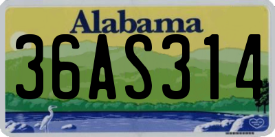 AL license plate 36AS314