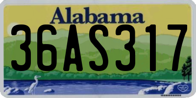 AL license plate 36AS317