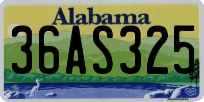 AL license plate 36AS325