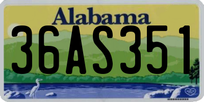 AL license plate 36AS351