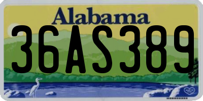 AL license plate 36AS389