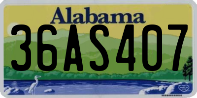 AL license plate 36AS407