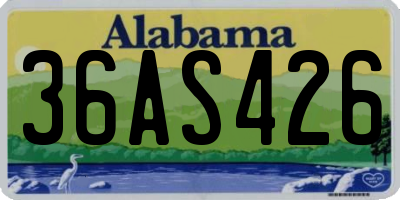 AL license plate 36AS426
