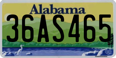 AL license plate 36AS465