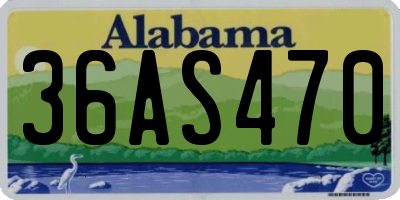 AL license plate 36AS470