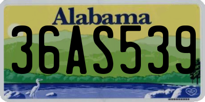 AL license plate 36AS539