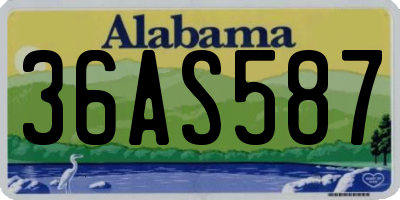 AL license plate 36AS587