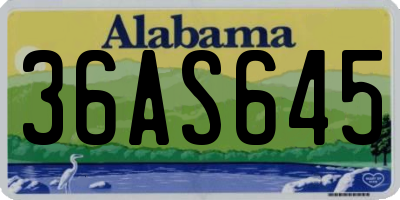 AL license plate 36AS645