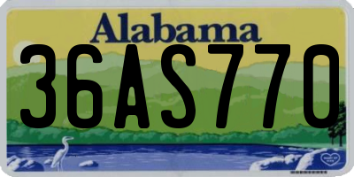 AL license plate 36AS770