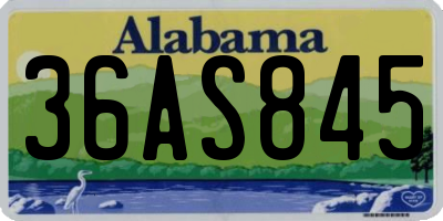 AL license plate 36AS845