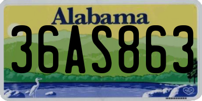 AL license plate 36AS863