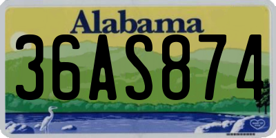 AL license plate 36AS874