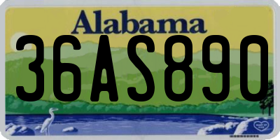 AL license plate 36AS890